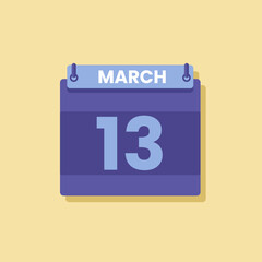 Calendar date month icon flat march vector