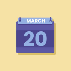 Calendar date month icon flat march vector