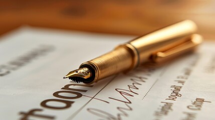 A pen is on top of a piece of paper with the word "awencon" written on it
