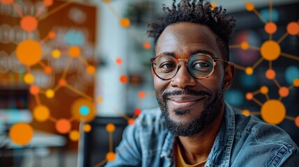 modern office worker, black man