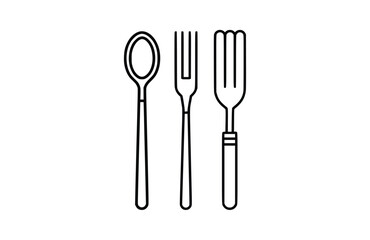 Black Cutlery icon isolated on white background. Beautiful Cutlery icon.