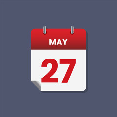 Calendar date month icon flat may vector