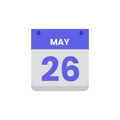 Calendar date month icon flat may vector