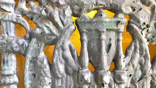 details of famous Portuguese cemetery Prazeres in Lisbon