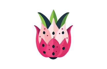 Colorful dragon fruit icon isolated on white background.