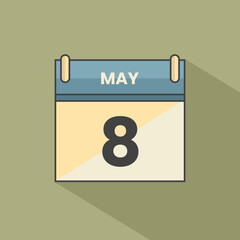 Calendar date month icon flat may vector