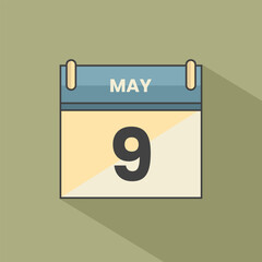 Calendar date month icon flat may vector