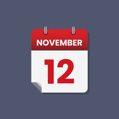 Calendar date month icon flat november vector
