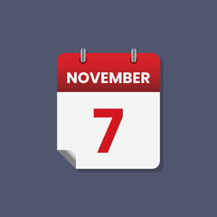 Calendar date month icon flat november vector
