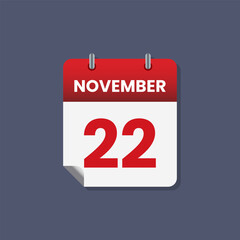 Calendar date month icon flat november vector
