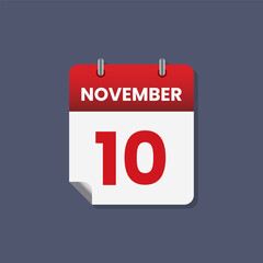 Calendar date month icon flat november vector