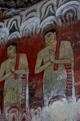 Naklejka premium Buddhists Frescos at Dambulla cave temple, Matale District, Sri Lanka