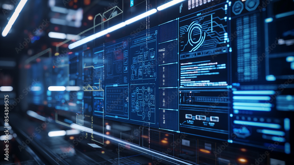 Poster data programming machine learning futuristic digital software technology infrastructure on virtual s