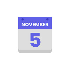 Calendar date month icon flat november vector