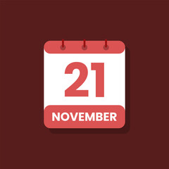 Calendar date month icon flat november vector