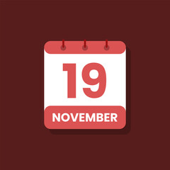 Calendar date month icon flat november vector