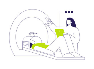 MRI of the brain abstract concept vector illustration.