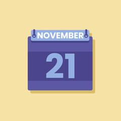 Calendar date month icon flat november vector