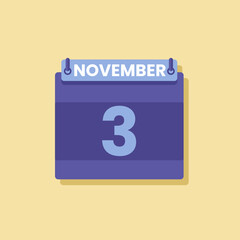 Calendar date month icon flat november vector