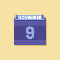 Calendar date month icon flat november vector