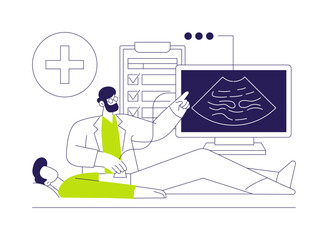 Ultrasound scan abstract concept vector illustration.