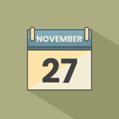 Calendar date month icon flat november vector