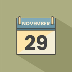 Calendar date month icon flat november vector