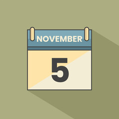 Calendar date month icon flat november vector