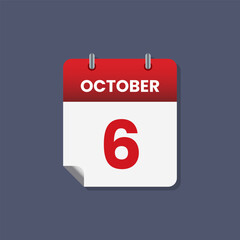 Calendar date month icon flat october vector