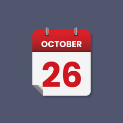 Calendar date month icon flat october vector