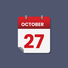 Calendar date month icon flat october vector