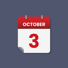 Calendar date month icon flat october vector