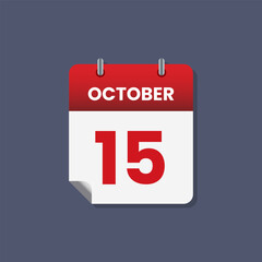 Calendar date month icon flat october vector
