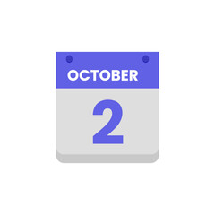 Calendar date month icon flat october vector