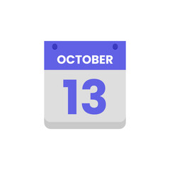 Calendar date month icon flat october vector