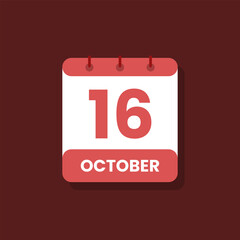 Calendar date month icon flat october vector