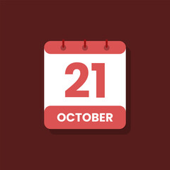 Calendar date month icon flat october vector
