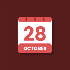 Calendar date month icon flat october vector
