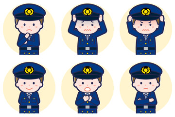 男性警察官のポーズセット_05