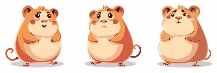 Cute hamster. Flat vector illustration.