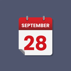 Calendar date month icon flat september vector