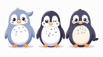 Naklejka premium Penguin. Flat vector illustration of cute animal. Baby nursery art.