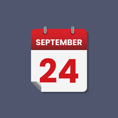 Calendar date month icon flat september vector