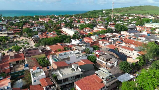 Imagem de drone da Vila de Jericoacoara