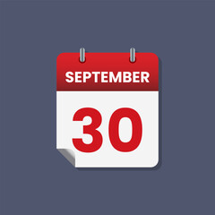 Calendar date month icon flat september vector