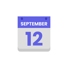 Calendar date month icon flat september vector