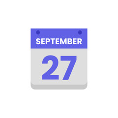 Calendar date month icon flat september vector