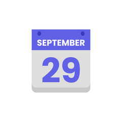 Calendar date month icon flat september vector