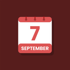 Calendar date month icon flat september vector