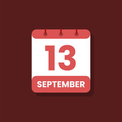 Calendar date month icon flat september vector